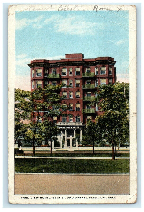 c1910's Park View Hotel 44TH St. And Drexel Blvd. Chicago Illinois IL Postcard