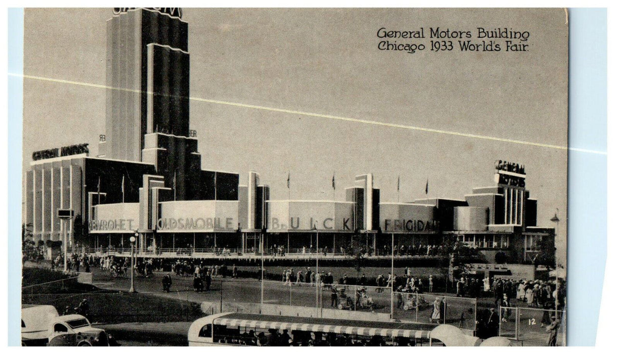 1933 General Motors Building Chicago World's Fair Illinois IL Postcard