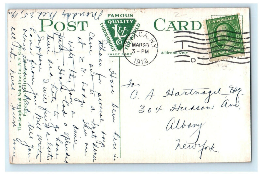 1912 General View Of Campus Cornell University Ithaca New York NY Postcard
