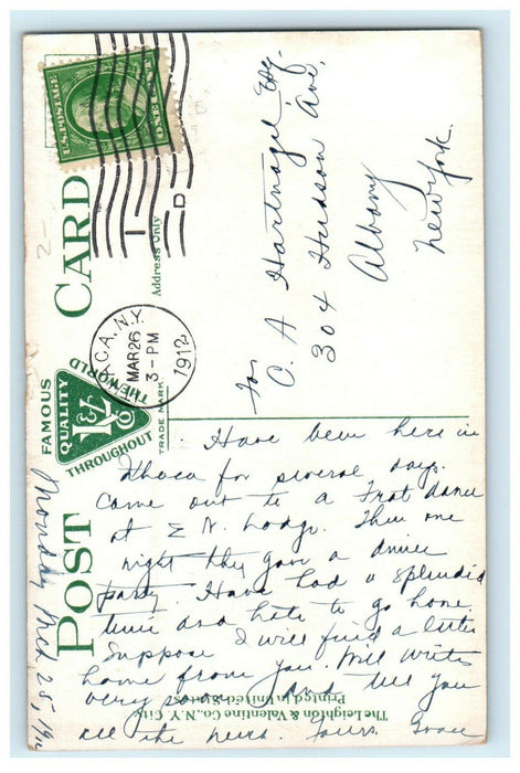 1912 General View Of Campus Cornell University Ithaca New York NY Postcard