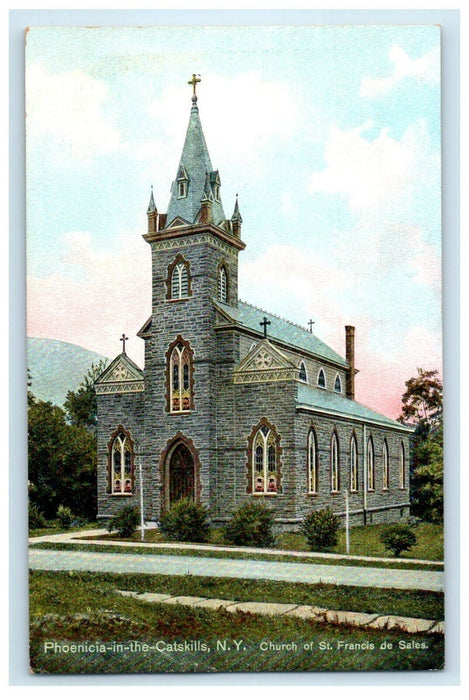 c1910's Phoenicia In The Catskill NY, Church Of St. Francis De Sales Postcard