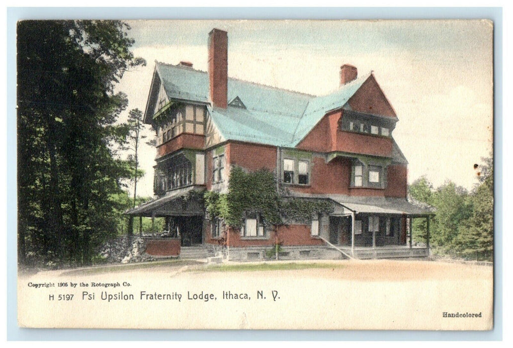 c1910's PSI Upsilon Fraternity Lodge Ithaca New York NY Antique Postcard