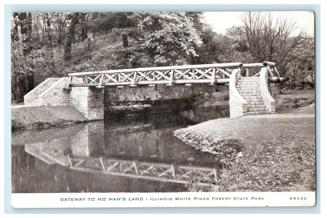 c1940s Gateway to No Man's Land, Illinois White Pines Forest State Park Postcard