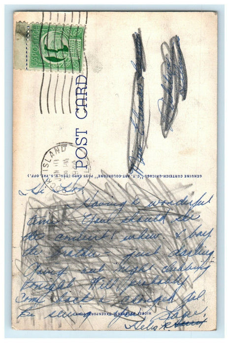 1944 The Lounge, Blackhawk State Park Rock Island Illinois IL Postcard
