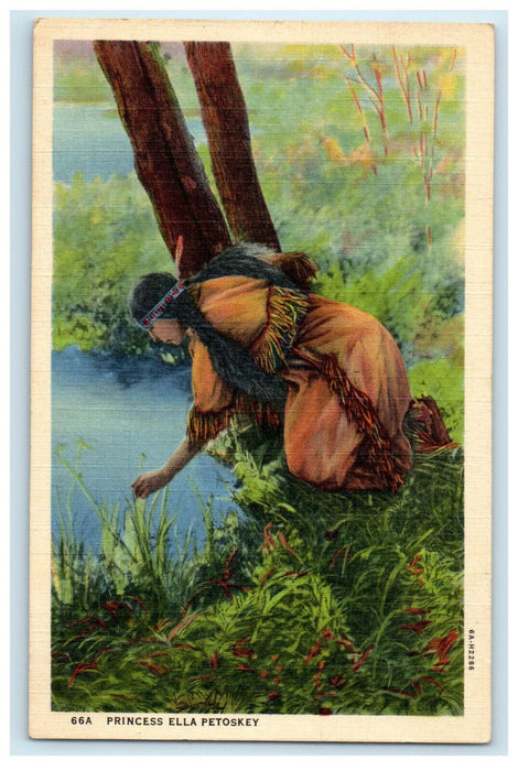 c1930s Princess Ella Petosky, Ottawa Tribe of Indians Unposted Postcard