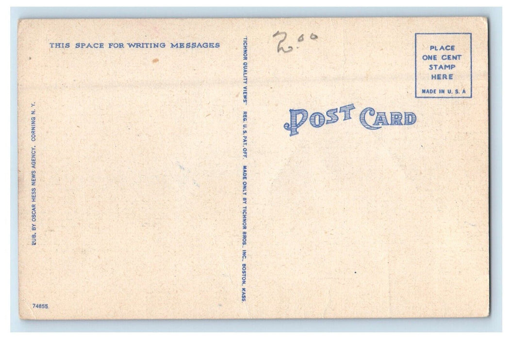 c1940's Village Square Famous Indian Monument Painted Post New York NY Postcard