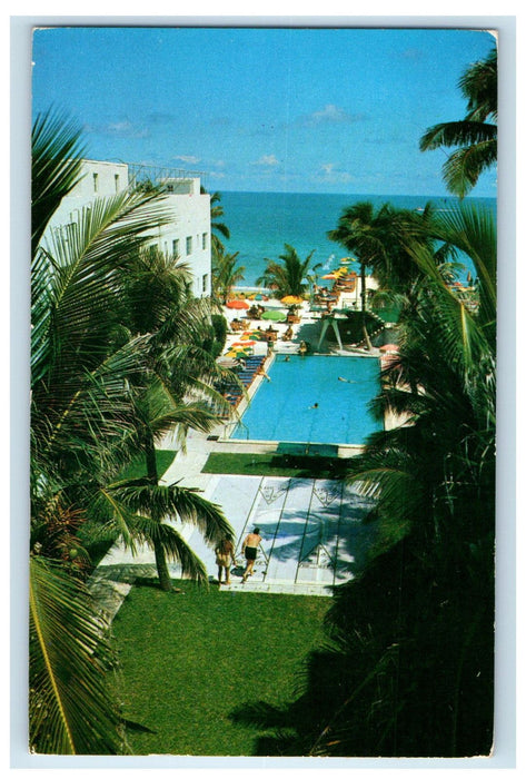 1957 The Georgian Hotel, Pool-Cabana Club Advertising Miami Florida FL Postcard