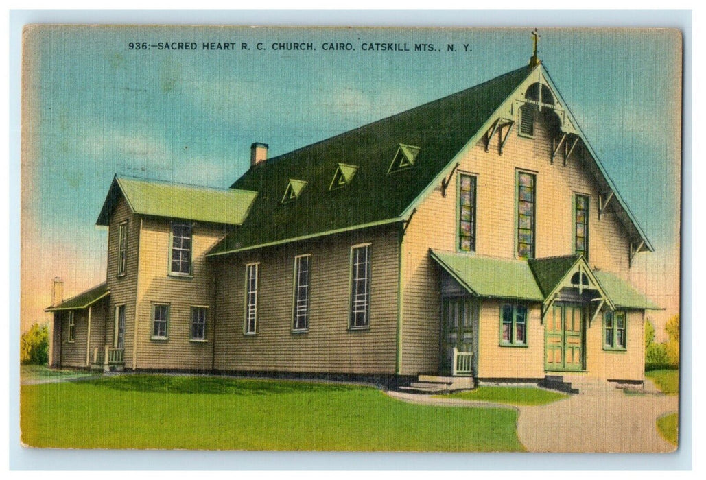 1947 Sacred Heart R.C Church Cairo Catskill Mountains New York NY  Postcard