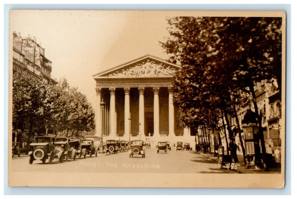 Paris The Madeline Catholic Church Cars France RPPC Photo Unposted Postcard