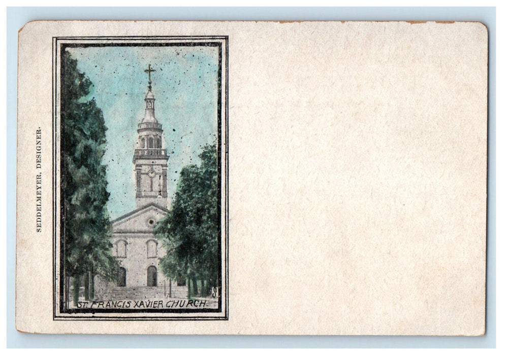 c1900s St Francis Xavier Church Vincennes Indiana IN PMC Postcard