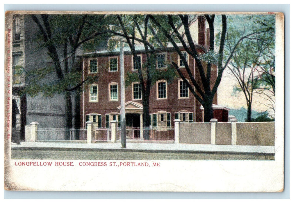 1904 Longfellow House, Congress St. Maine ME Antique Posted PMC Postcard