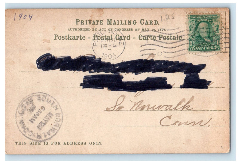 1904 Longfellow House, Congress St. Maine ME Antique Posted PMC Postcard