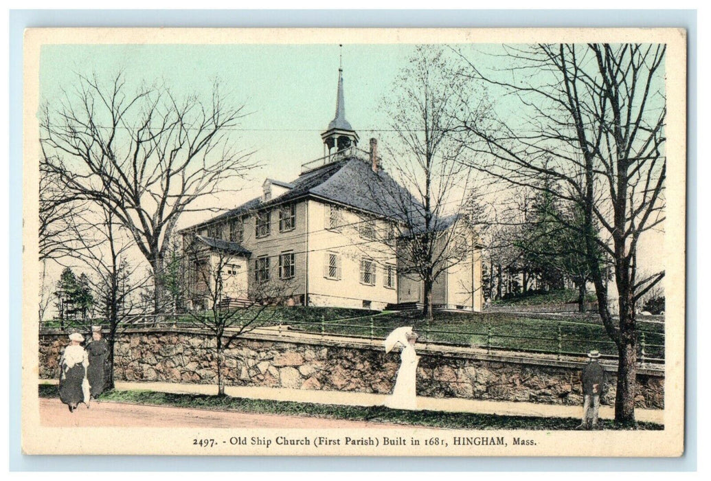 c1913 Old Ship Church Hingham, Massachusetts MA Antique Unposted Postcard