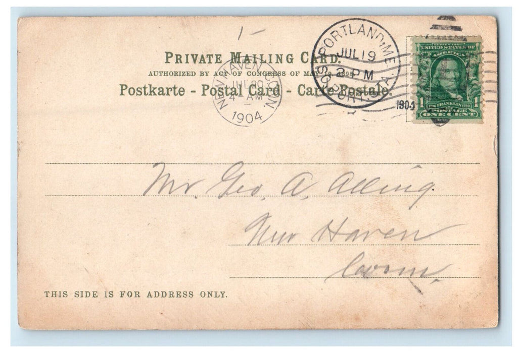1904 Casino View Cape Elizabeth Maine ME Posted Antique PMC Postcard