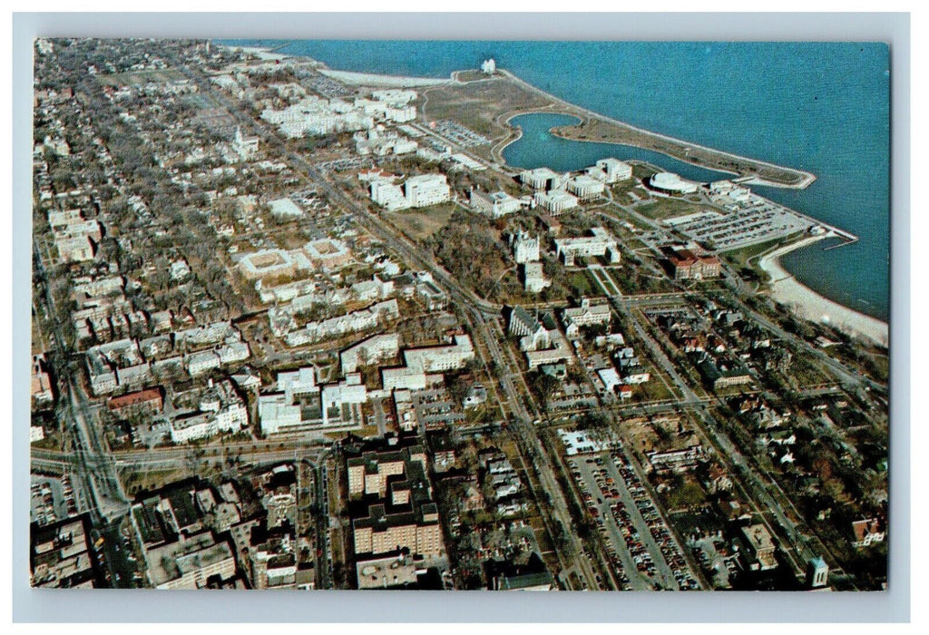 Aerial View Of Evanston Campus Northwestern University Evanston IL Postcard