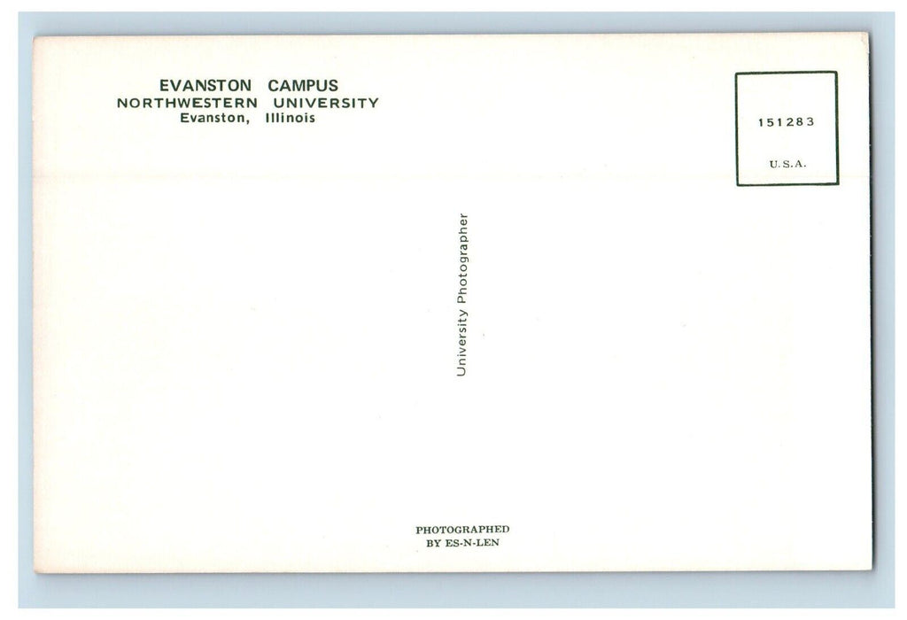 Aerial View Of Evanston Campus Northwestern University Evanston IL Postcard