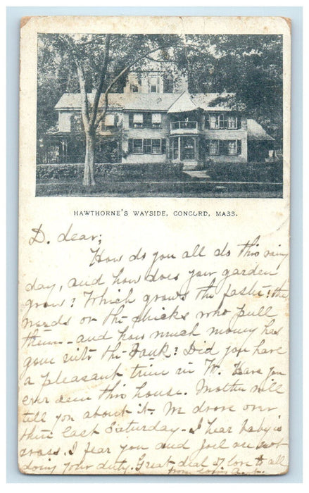 c1900s Hawthornes Wayside Concord Massachusetts MA PMC Posted Antique Postcard