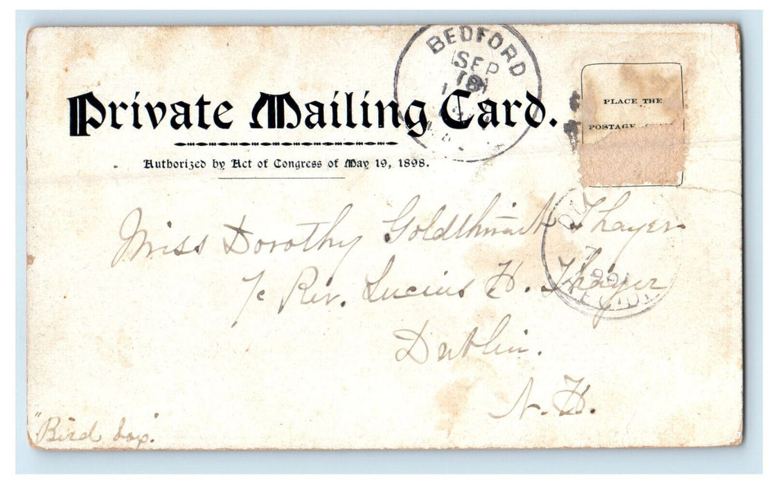 c1900s Hawthornes Wayside Concord Massachusetts MA PMC Posted Antique Postcard