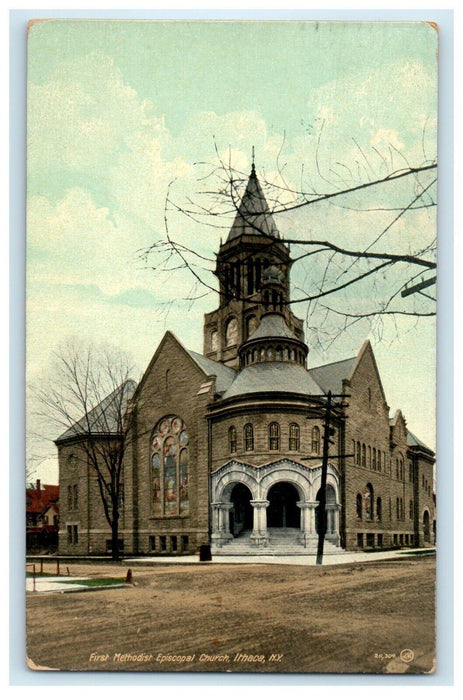 1911 First Methodist Episcopal Church Ithaca New York NY Posted Postcard