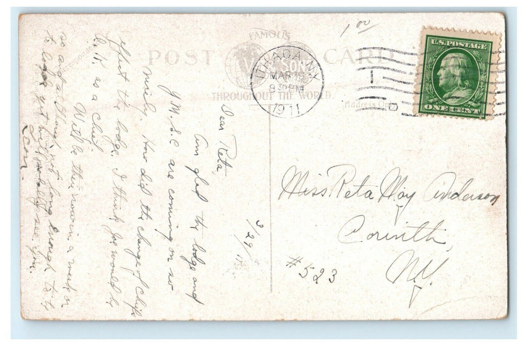 1911 First Methodist Episcopal Church Ithaca New York NY Posted Postcard