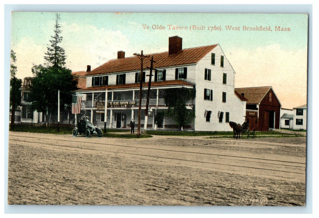 1909 Ye Old Tavern West Brookfield Massachusetts MA Posted Antique Postcard