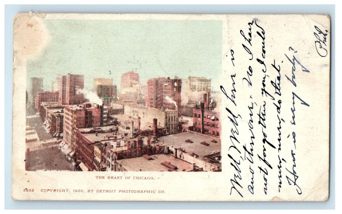 1903 The Heart of Chicago Illinois IL Washington DC PMC Posteed Postcard