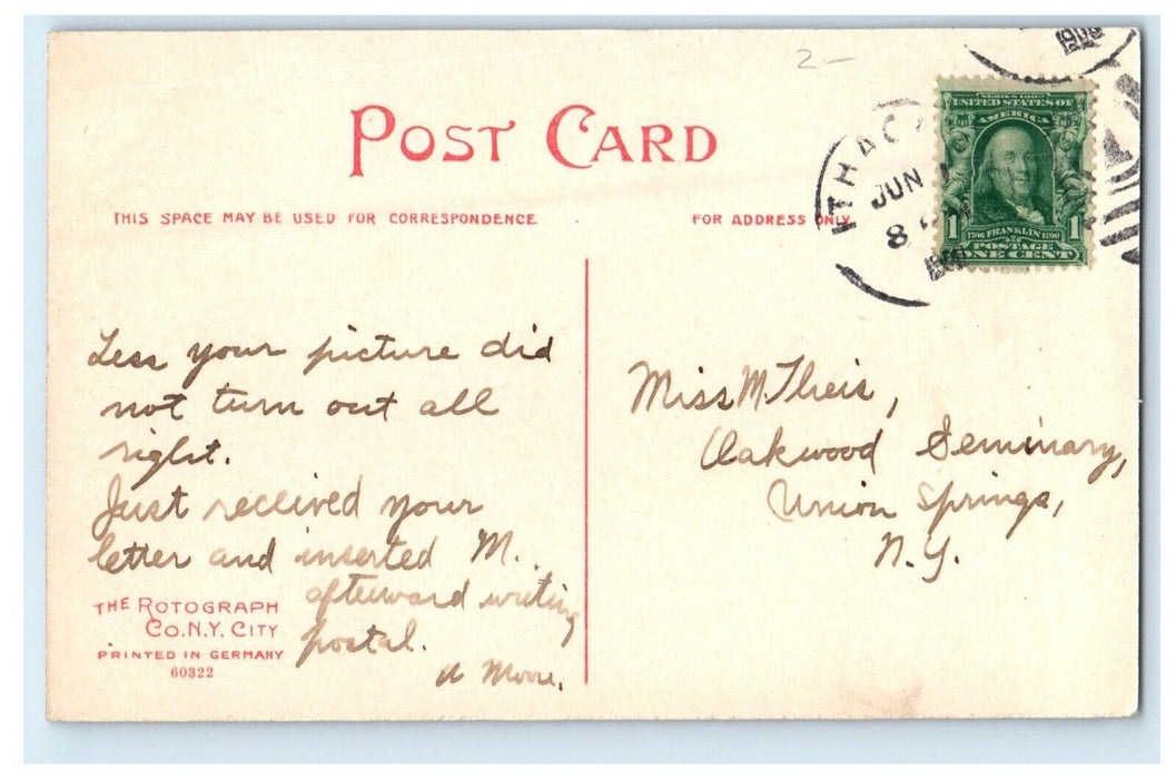 1908 Goldwin Smith Hall Cornell University Ithaca New York NY Rotograph Postcard