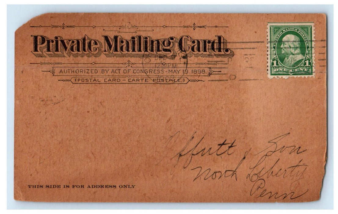 1902 S.E. Perlberg & Co. Chicago Illinois IL Posted Antique PMC Postcard