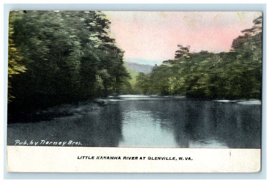 c1910 Little Kanawha River at Glenville West Virginia WV RPO Posted Postcard