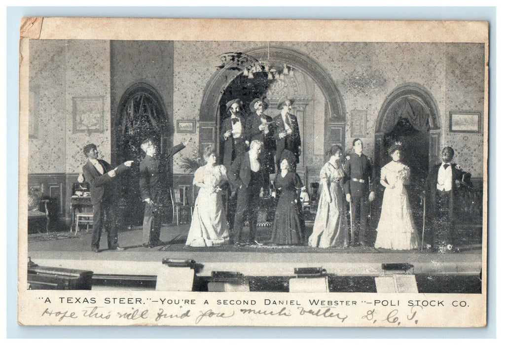 1907 A Texas Steer Southbridge Massachusetts MA Advertising Postcard