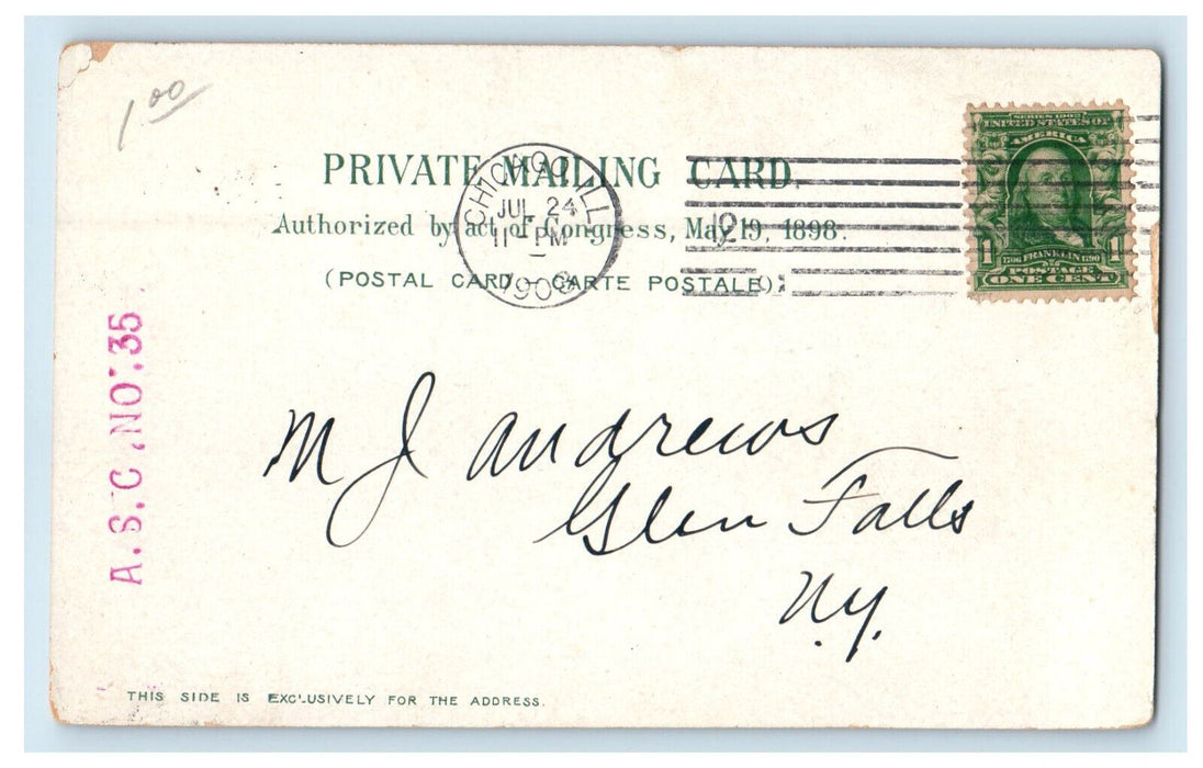 1903 WCTU Temple, Union Stock Yards, Elevated Railway Chicago IL Postcard