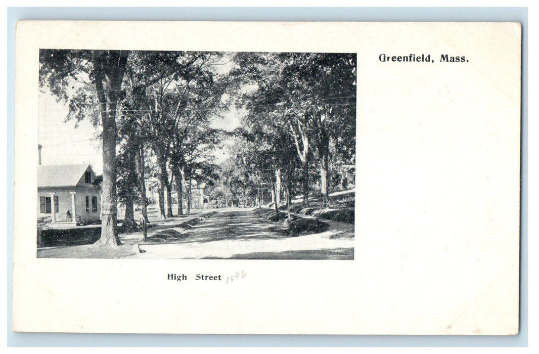 c1900s High Street, Greenfield, Massachusetts MA PMC Unposted Antique Postcard