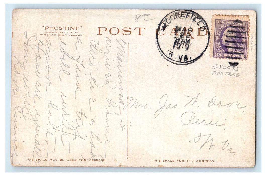 1919 New River Canton Gauley West Virginia WV Moorefield WV Phostint Postcard