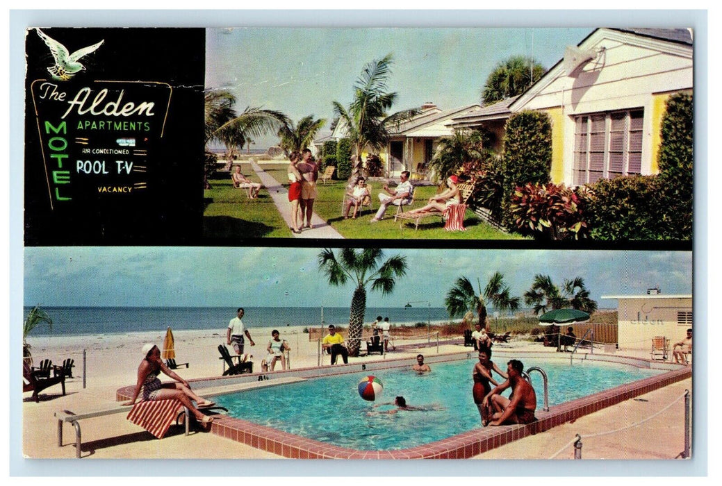 1962 The Alden Motel And Apartments Swimming Pool Orlando Florida FL Postcard