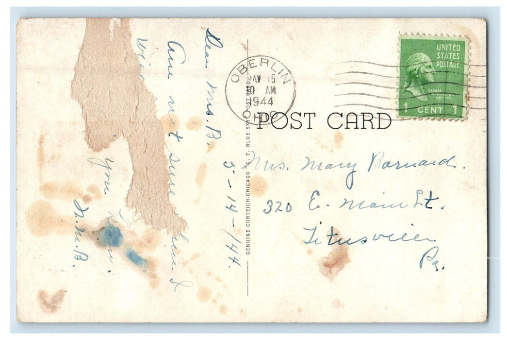 1944 Carnegie Library Oberlin College Building Oberlin OH Vintage Postcard