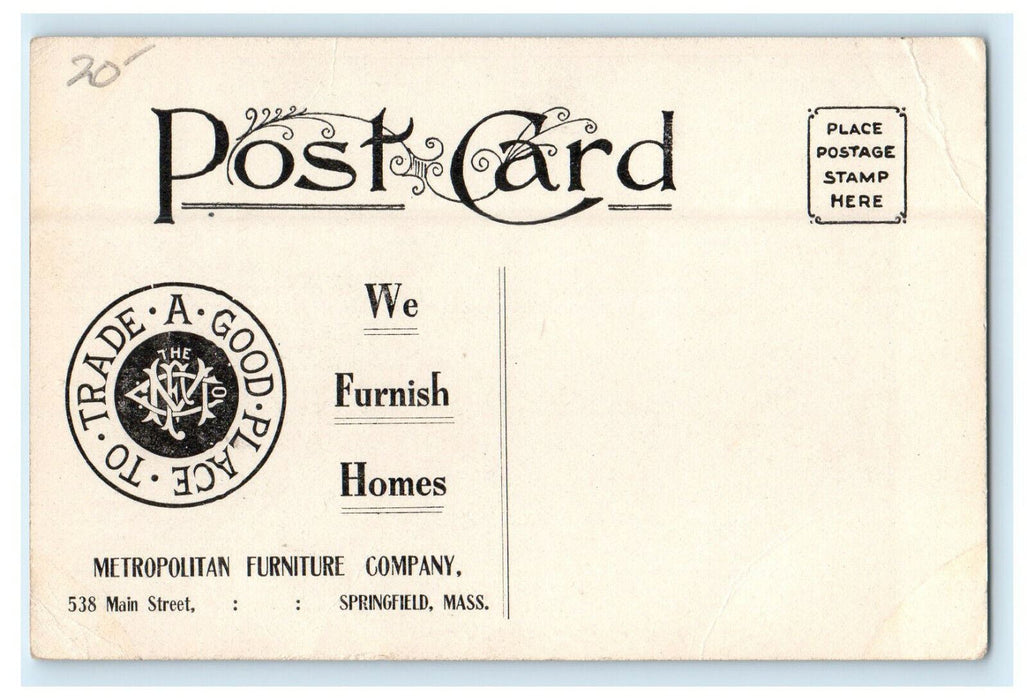 c1905s Old Grade Crossing, Springfield MA Advertising Antique Postcard