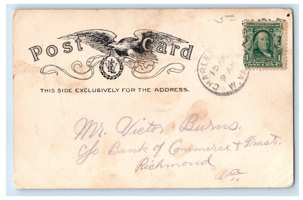 c1905 Greetings From Harpers Ferry WV, Looking Eastwood Magazine Hill Postcard