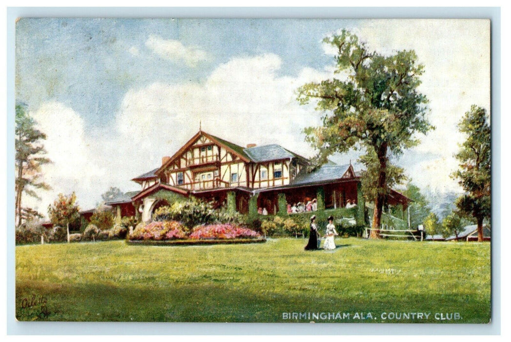 c1910's Birmingham Alabama AL, Country Club Oilette Tuck's Antique Postcard