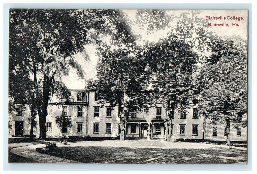 c1910 Blairsville College Fountain Scene Pennsylvania PA Posted Antique Postcard