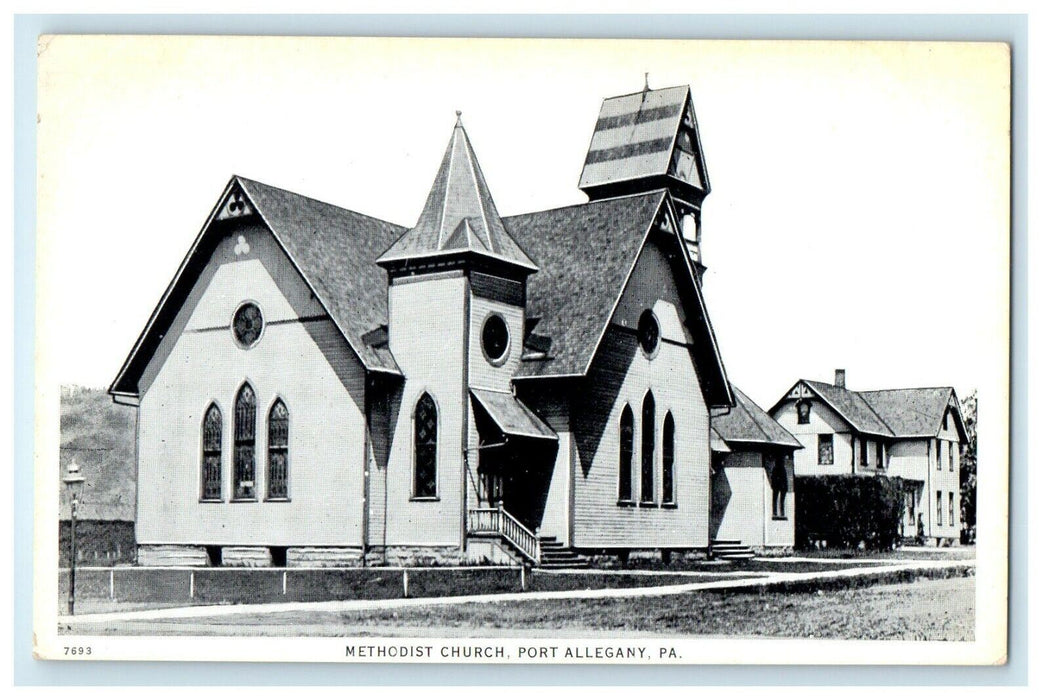 View Of Methodist Church Port Allegany Pennsylvania PA Unposted Postcard