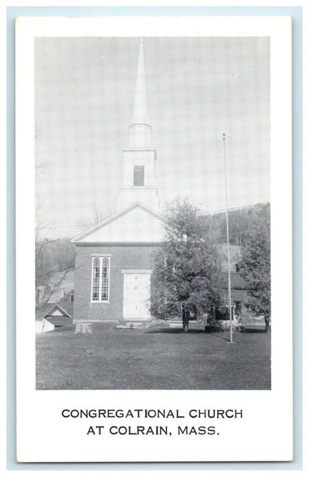 c1940s Congregational Church, Colrain, Massachusetts MA Unposted Postcard