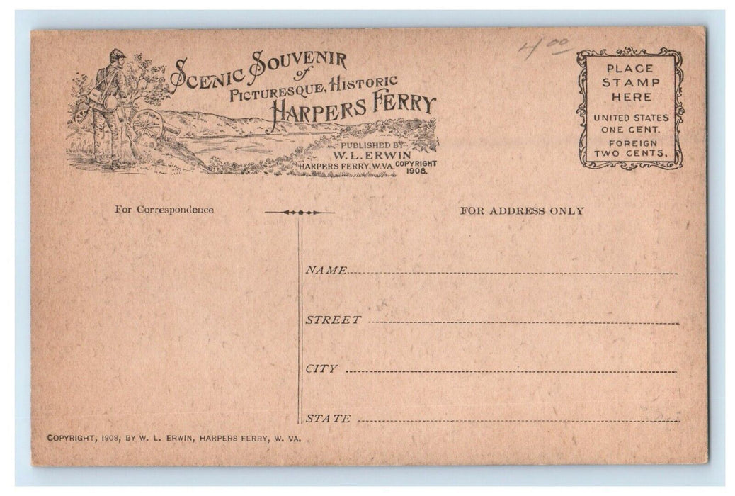 Chimney Rock Rugged Mountain Sentry Confluence River Harpers Ferry WV Postcard