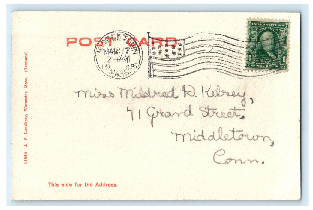 1906 Amusement Park Scene, White City, Worcester Massachusetts MA Postcard