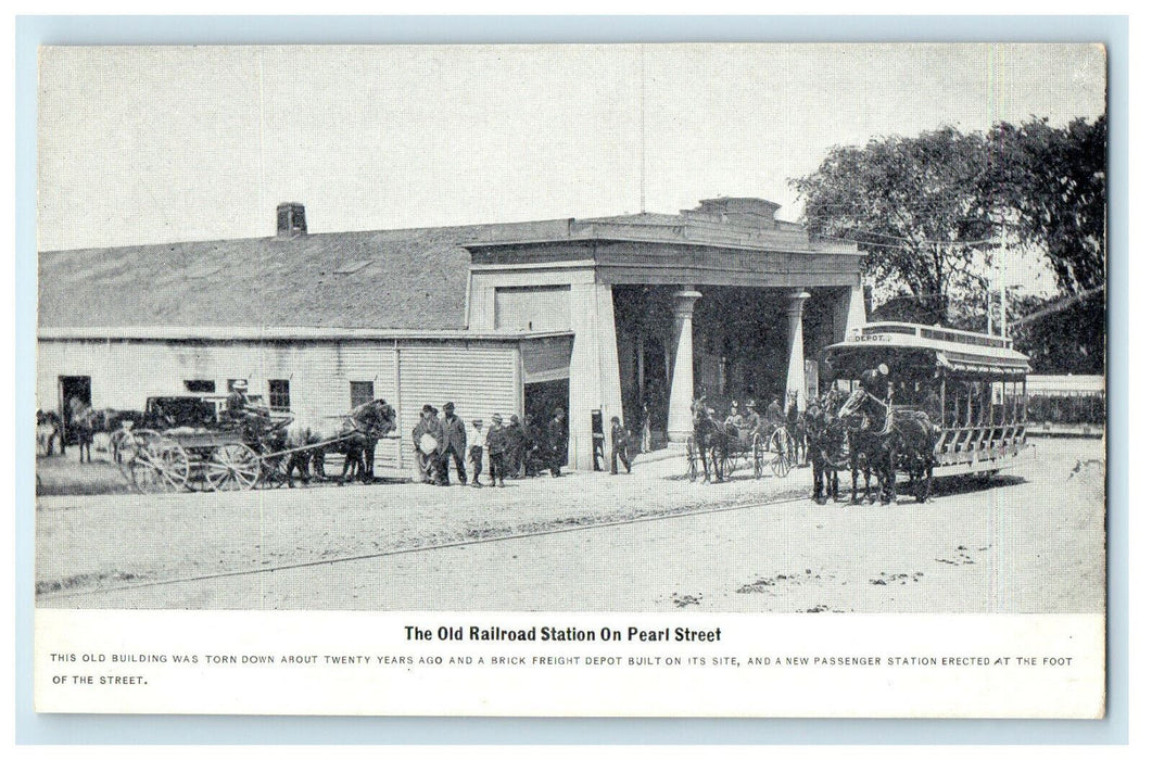 c1910s The Old Railroad Station on Pearl Street Braintree MA Postcard
