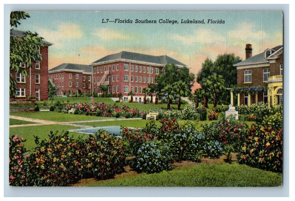 View Of Florida Southern College Building Campus Lakeland Florida FL Postcard