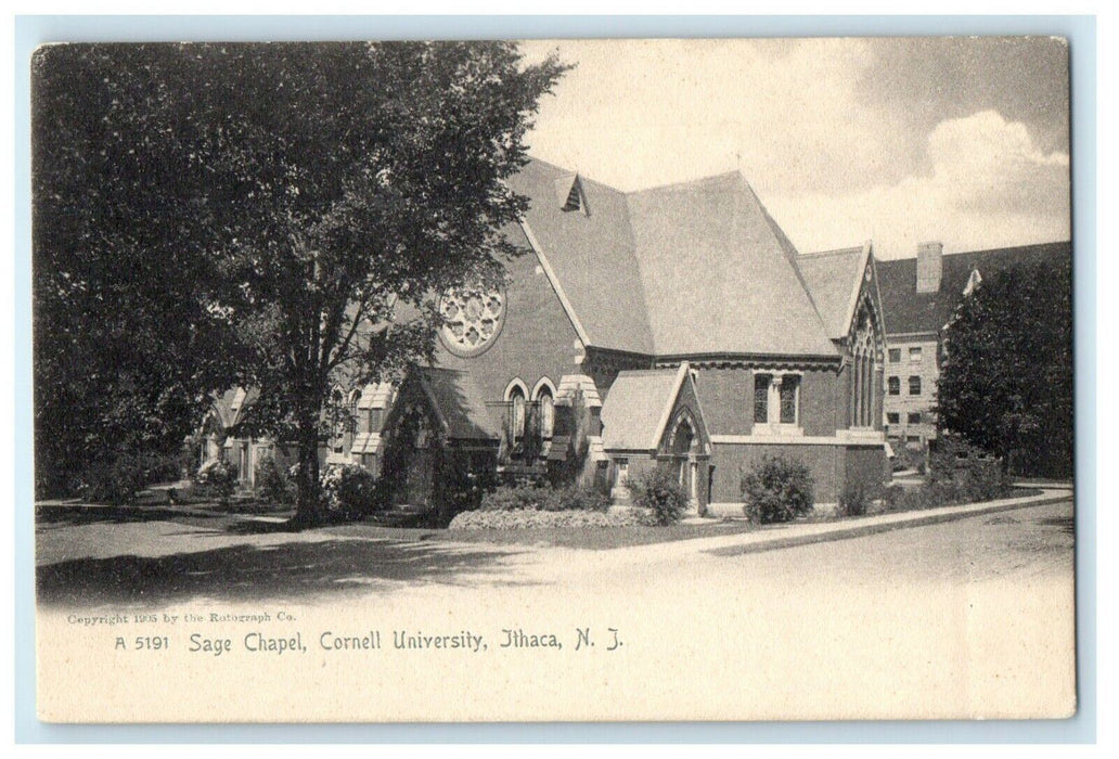 c1905 Sage Chapel Cornell University Ithaca New York NY Rotograph Postcard