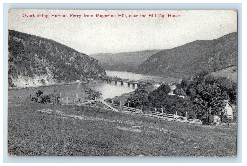 Harpers Ferry WV, Overlooking From Magazine Hill Near Hill Top House Postcard