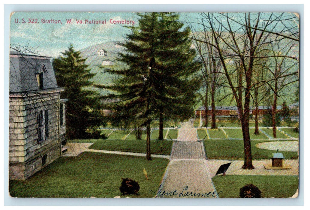 1908 National Cemetery Grafton West Virginia WV Sigel PA Antique Postcard