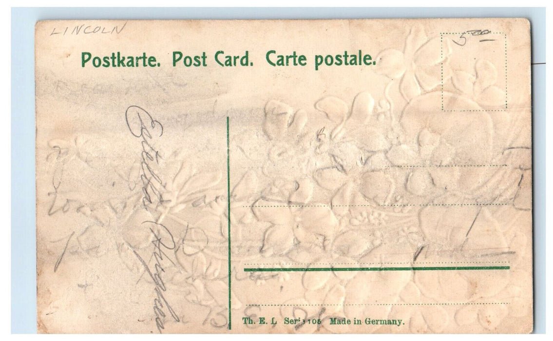 c1910 Violet Flowers, Greetings from Hamlin Lincoln County WV Postcard