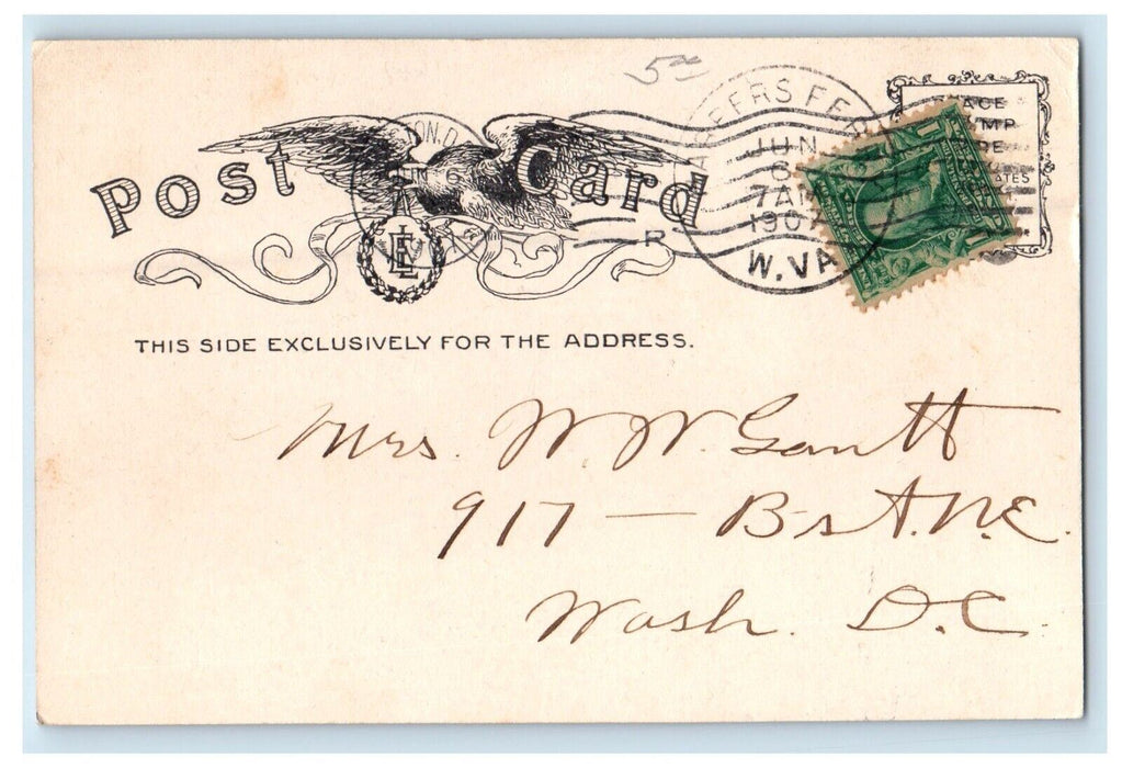 1907 Greetings From Harpers Ferry WV, Old Stone Steps St. Peter Church Postcard